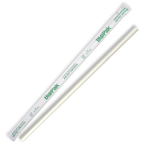 6mm individually wrapped straight straw - white (2500)
